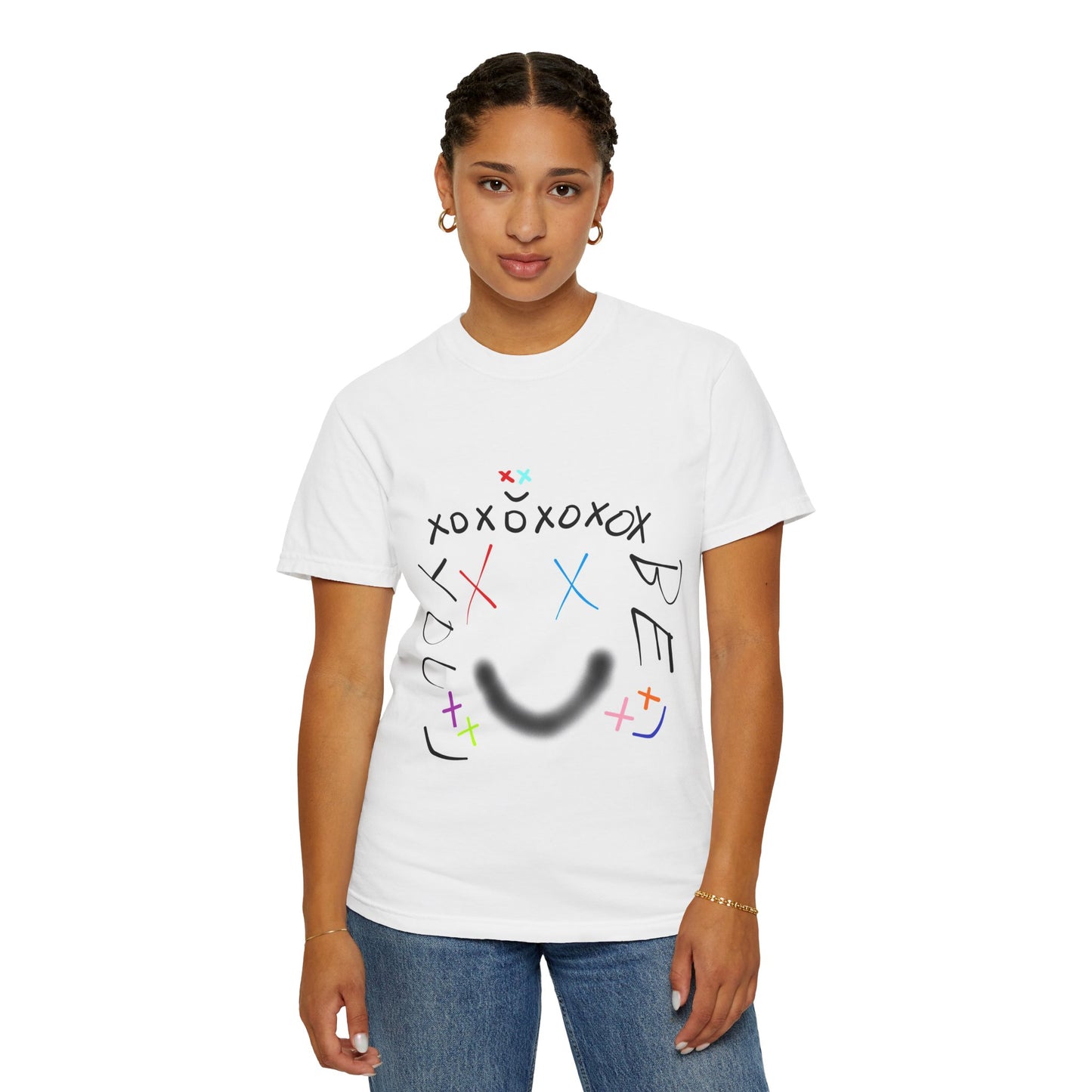 Smiley Face Unisex Garment-Dyed T-Shirt - Spread Positivity & Self-Love