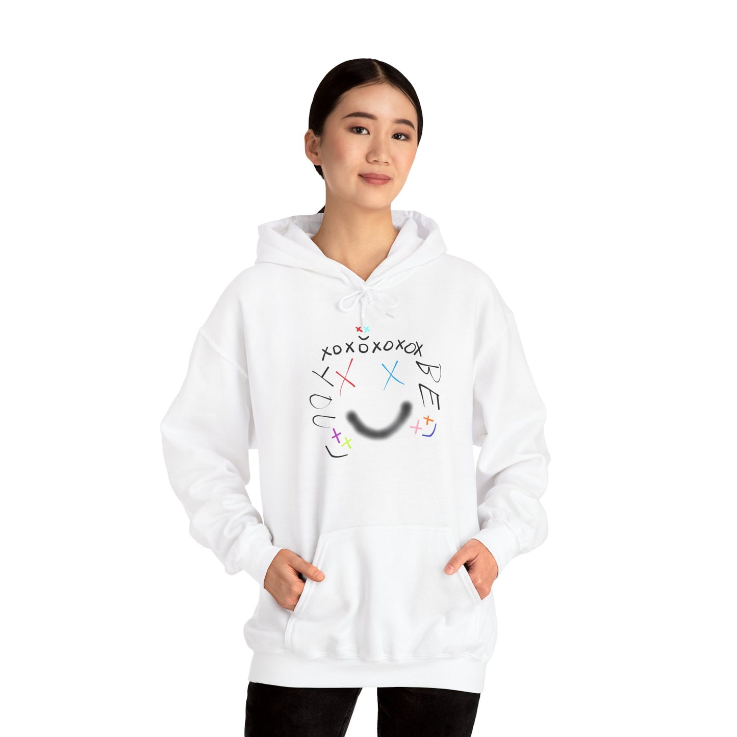 Be Happy Unisex Hooded Sweatshirt - Cozy, Colorful Everyday Wear